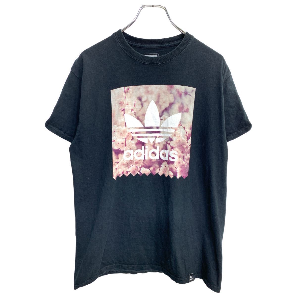 【中古】【古着】 adidas 半袖 プリントTシャツ Mサイズ アディダス ブラック コットン 古着卸 アメリカ仕入 t2407-3039