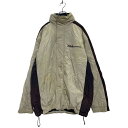 【中古】【古着】 FILA 中綿 ジップアップ ナイロンジャケット M ベージュ ネイビー 切替 フィラ 古着卸 アメリカ仕入 a607-5339