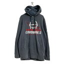 【中古】【古着】 adidas プリント スウェット パーカー M グレー アディダス プルオーバー アメフト 古着卸 アメリカ仕入 a607-5349