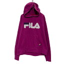 【中古】【古着】 FILA ロゴスウェット パーカー M パープル フィラ 裏起毛 プルオーバー 古着卸 アメリカ仕入 a607-5370