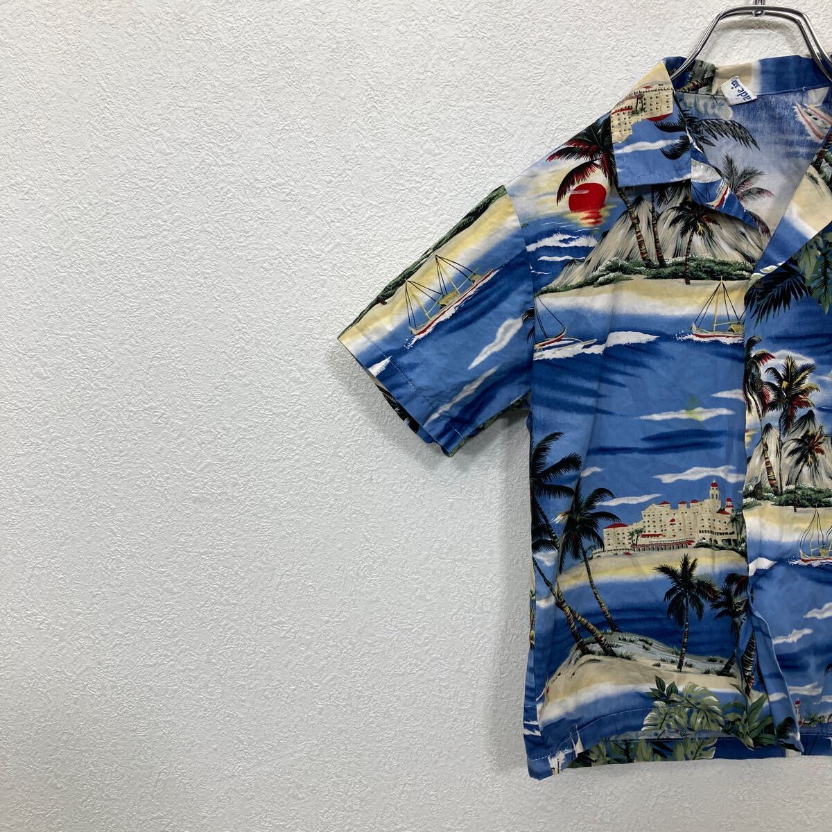 【中古】【古着】 半袖 シャツ XLサイズ ジュニアサイズ アロハシャツ ブルー 古着...