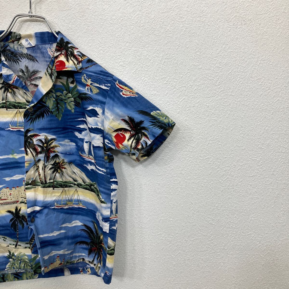【中古】【古着】 半袖 シャツ XLサイズ ジュニアサイズ アロハシャツ ブルー 古着...