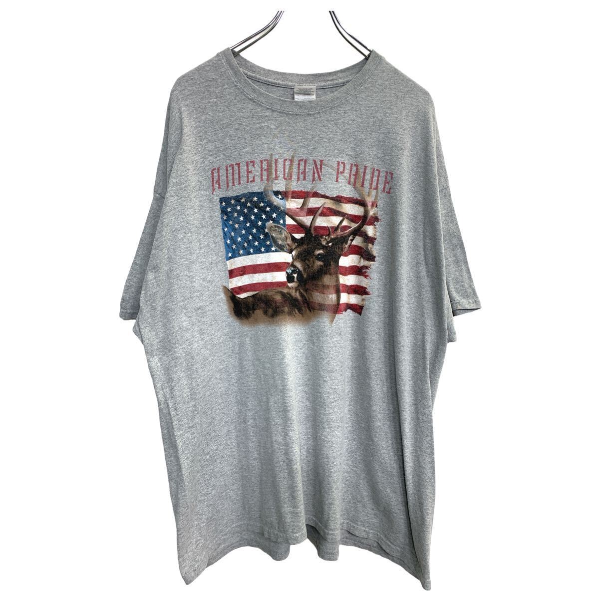 【中古】【古着】 GILDAN 半袖 プリント Tシャツ 2XLサイズ ギルダン ビッグサイズ グレー 古着卸 アメリカ仕入 t2407-3228