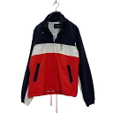 【中古】【古着】 FASHIONNOVA ハーフジップ ナイロンジャケット M レッド ネイビー ホワイト 切替 ブルゾン 古着卸 アメリカ仕入 a607-5459