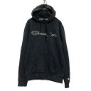 【中古】【古着】 Champion ロゴスウェット パーカー S ブラック チャンピオン 裏起毛 プルオーバー 古着卸 アメリカ仕入 a607-5510