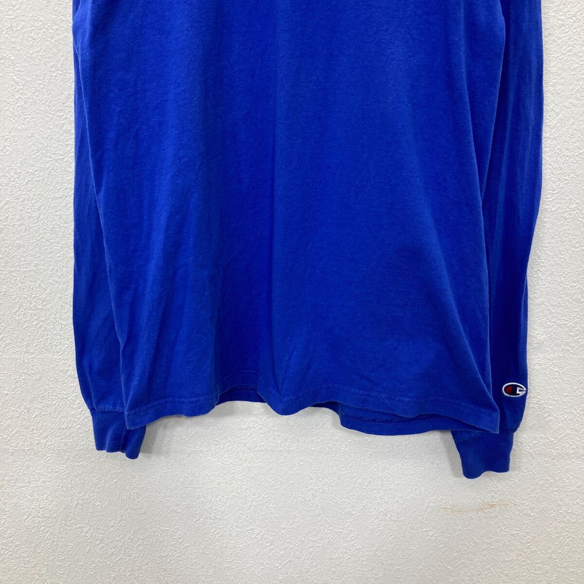 【中古】【古着】 Champion 長袖 ロンT Mサイズ チャンピオン バックプリント ブルー 古着卸 アメリカ仕入 t2407-3383