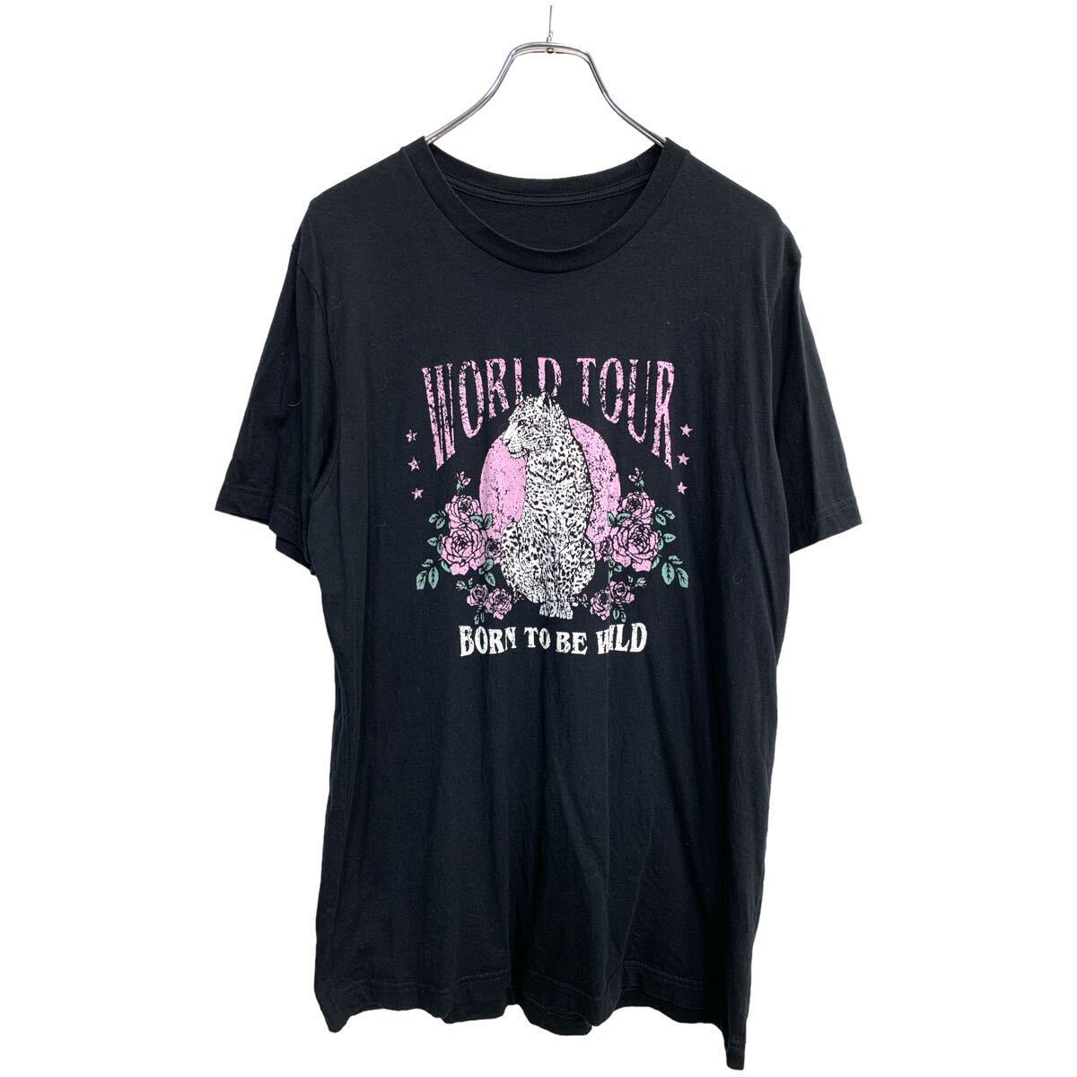 【中古】【古着】 半袖 プリント Tシャツ Lサイズくらい ブラック 古着卸 アメリカ仕入 t2407-3420