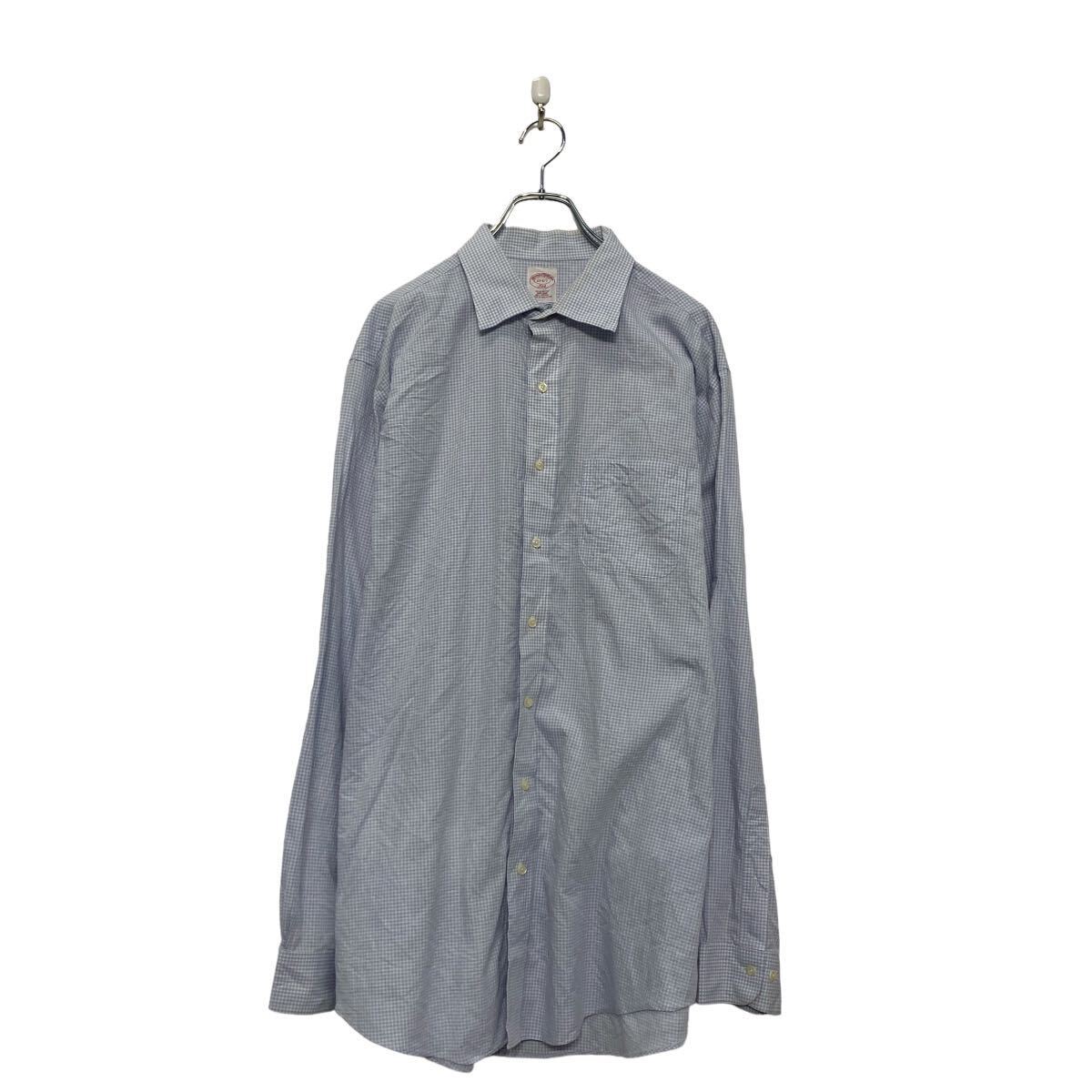 【中古】【古着】 Brooks Brothers 長袖 チェック シャツ L~ ブルー ブルックスブラザーズ ポケット 古着卸 アメリカ仕入 a607-5608