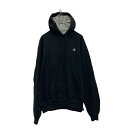 【中古】【古着】 champion ロゴ スウェット パーカー M ブラック プルオーバー 裏起毛 チャンピオン 古着卸 アメリカ仕入 a607-5670