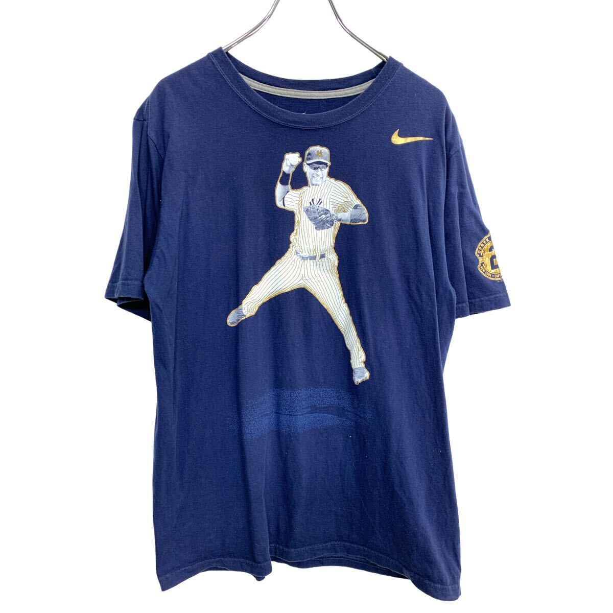 【中古】【古着】 NIKE 半袖 プリント Tシャツ Lサイズ ナイキ レギュラーフィット ネイビー 古着卸 アメリカ仕入 t2407-3439
