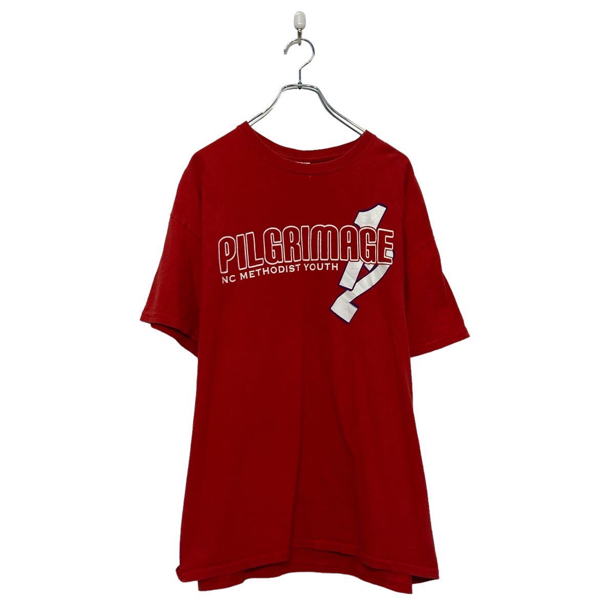 【中古】【古着】 GILDAN 半袖 プリント Tシャツ ギルダン XL レッド ビッグサイズ パックプリント クルーネック 古着卸 アメリカ仕入 a607-5717