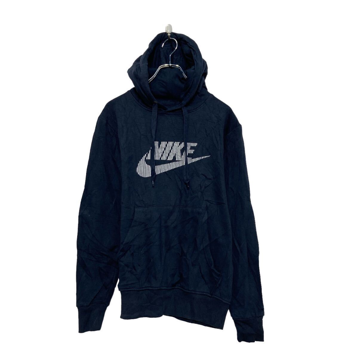 【中古】【古着】 NIKE プリント スウェット パーカー ナイキ S ネイビー 古着卸 アメリカ仕入 a607-5751