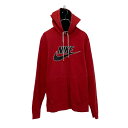 【中古】【古着】 NIKE プリント スウェット パーカー ナイキ M レッド 裏起毛 プルオーバー 古着卸 アメリカ仕入 a607-5755