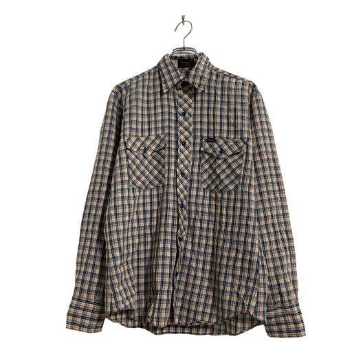 【中古】【古着】 Wrangler 長袖 チェック シャツ M ベージュ ブルー オレンジ ラングラー 2ポケット 古着卸 アメリカ仕入 a607-5797 【中古】【古着】 Wrangler 長袖 チェック シャツ M ベージュ ブルー オレンジ ラングラー 2ポケット 古着卸 アメリカ仕入 a607-5797