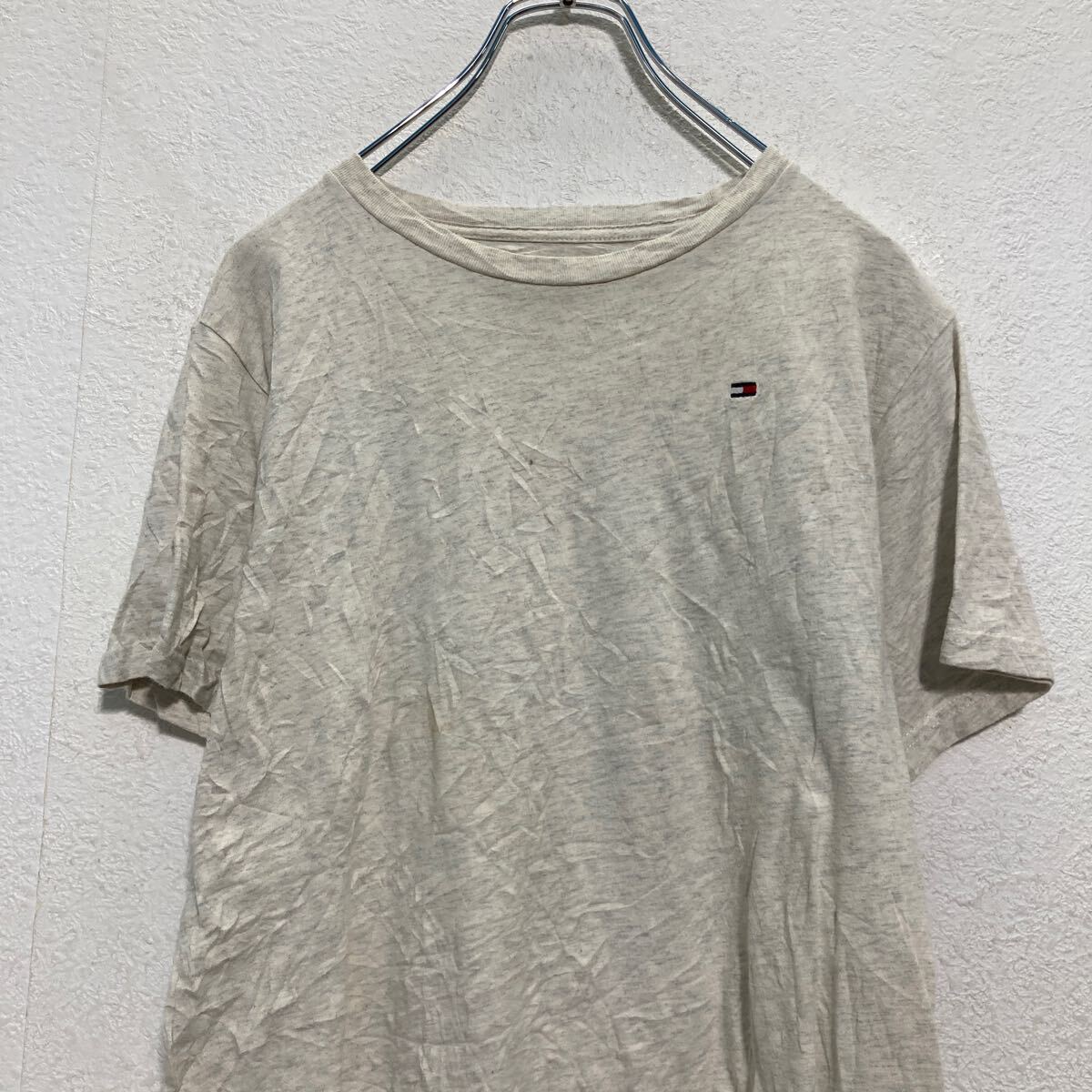 【中古】【古着】 TOMMY HILFIGER 半袖 ロゴTシャツ L 160～ キッズ ライトグレー トミーヒルフィガーワンポイント 古着卸 アメリカ仕入 a607-5877
