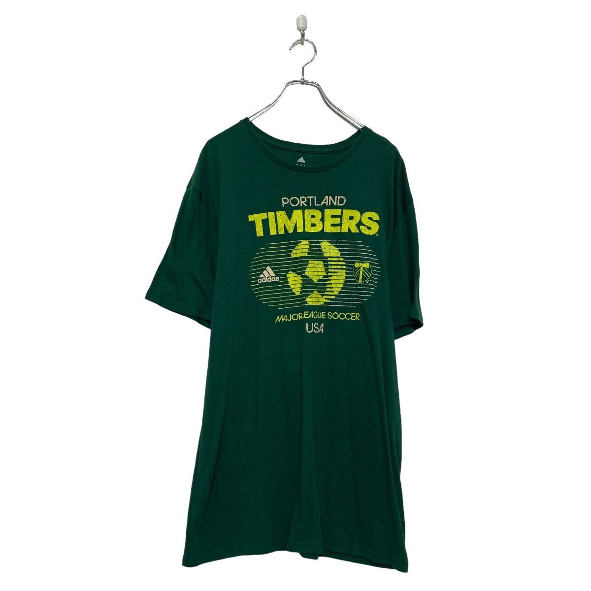 【中古】【古着】 adidas 半袖 プリント Tシャツ アディダス XL グリーン ビッグサイズ クルーネック 古着卸 アメリカ仕入 a607-5910