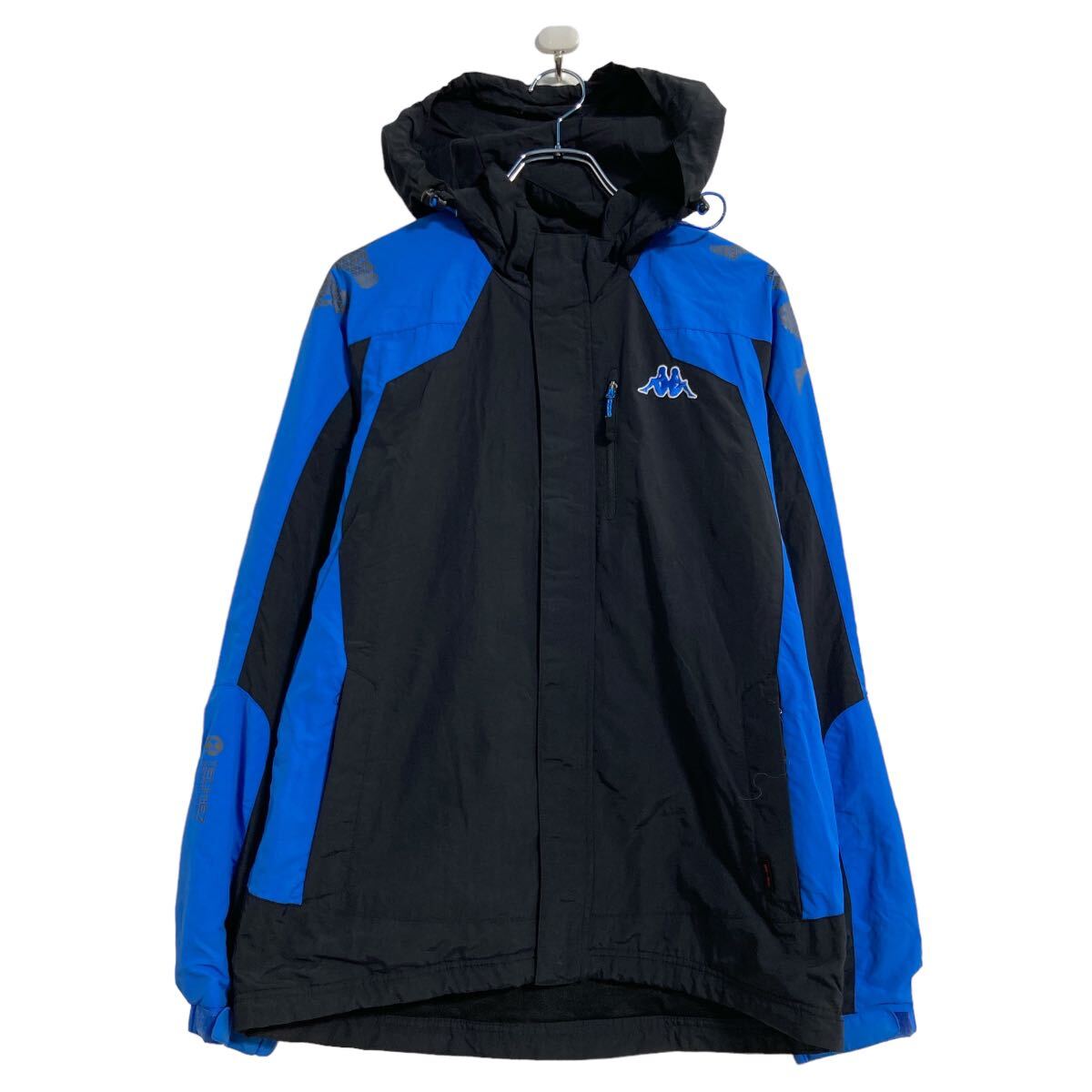 【中古】【古着】 Kappa マウンテンパーカー M ブルー ブラック カッパ ナイロン アウトドア 古着卸 アメリカ仕入 a607-5914
