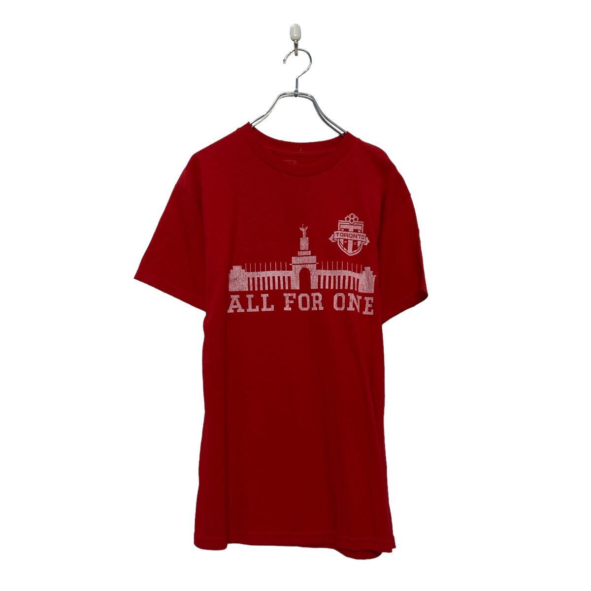 【中古】【古着】 MLS 半袖 プリント Tシャツ M レッド クルーネック 古着卸 アメリカ仕入 a607-6005