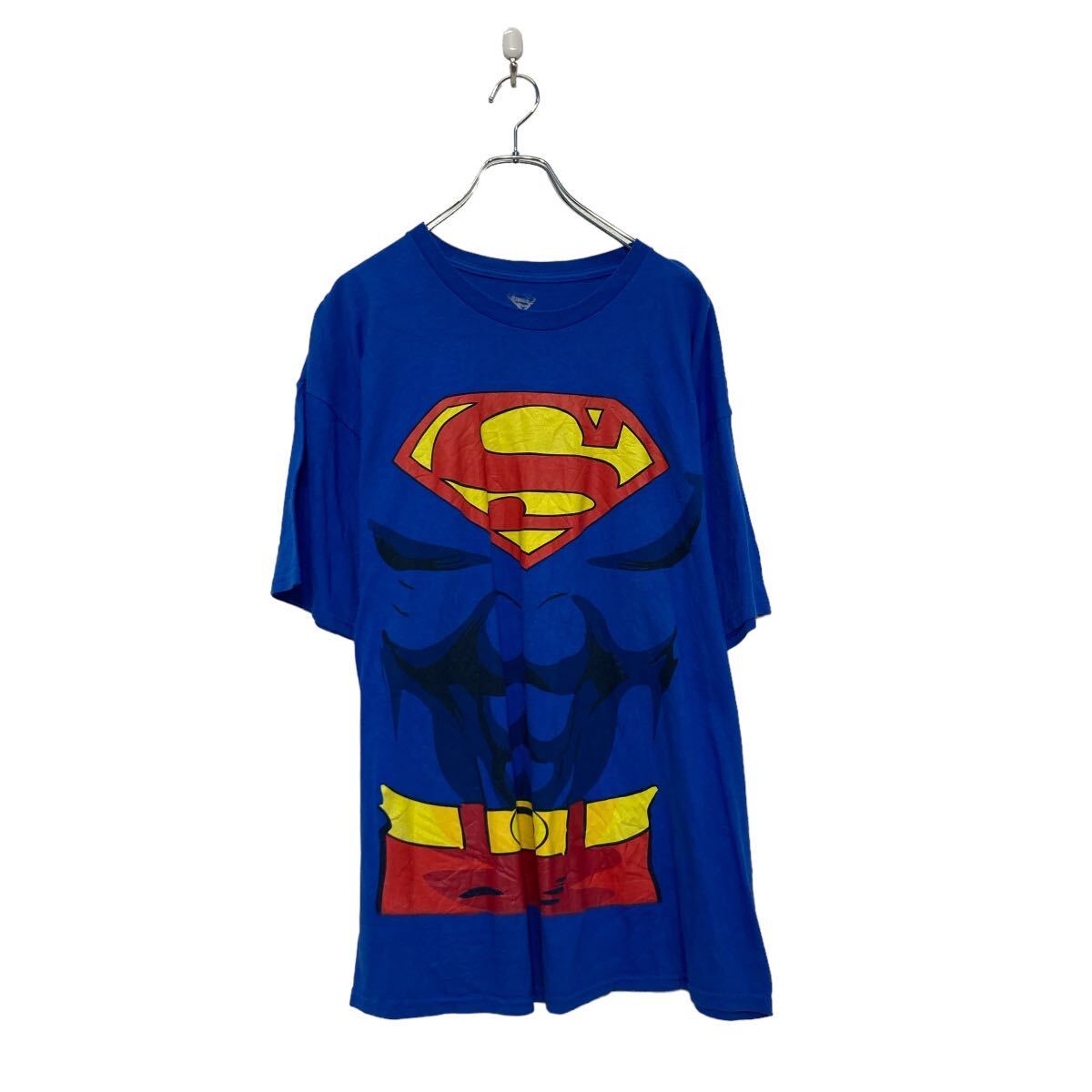 【中古】【古着】 Superman 半袖 プリント Tシャツ スーパーマン XL ビッグサイズ ブルー クルーネック 古着卸 アメリカ仕入 a607-6040