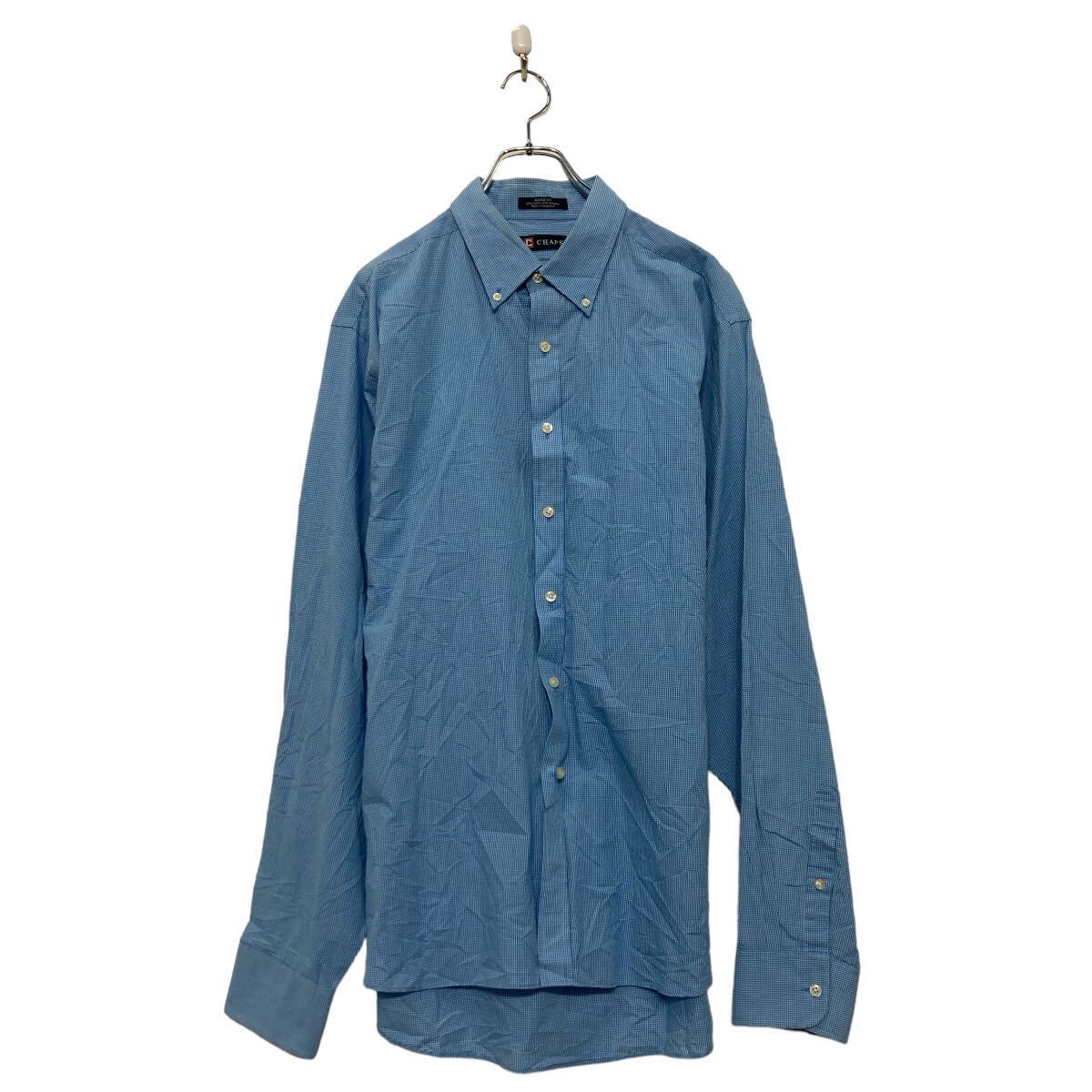 【中古】【古着】 CHAPS 長袖 チェック シャツ XL~ ブルー ビッグサイズ チャップス ポケット 古着卸 アメリカ仕入 a607-6094