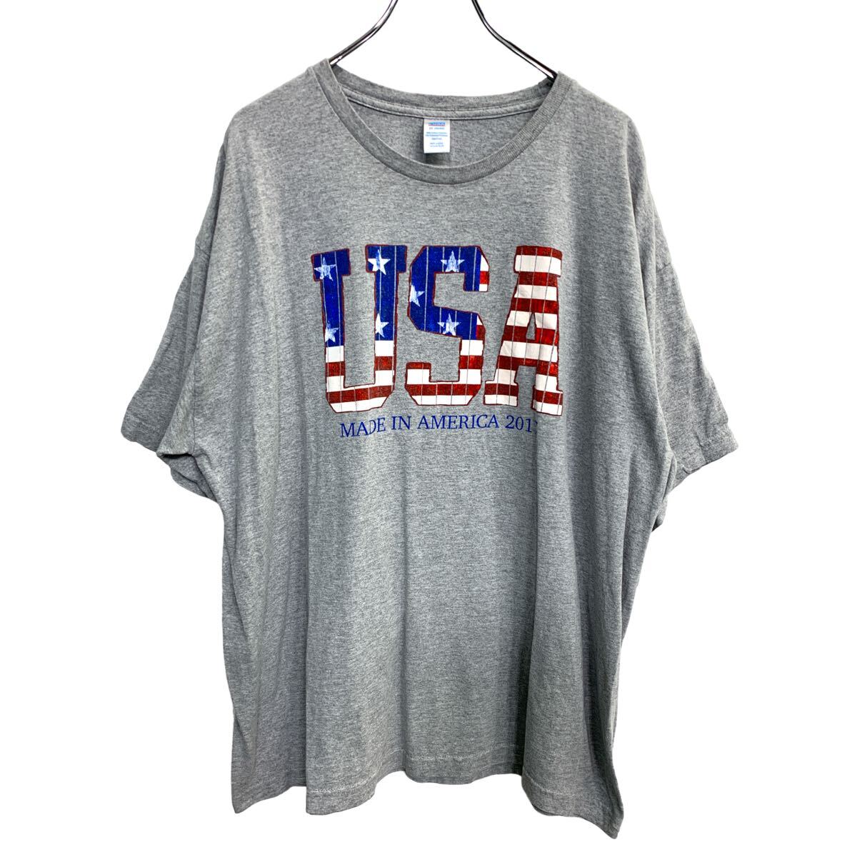 【中古】【古着】 半袖 プリント Tシャツ 2XLサイズ グレー USA製 古着卸 アメリカ仕入 t2407-3850