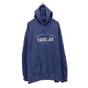 【中古】【古着】 プリント スウェット パーカー 2XL ブルー ビッグサイズ 裏起毛 プルオーバー 古着卸 アメリカ仕入 a607-6101