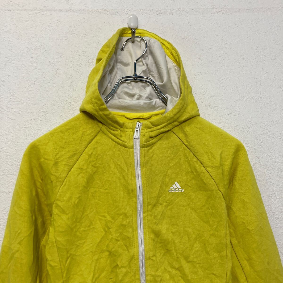 古着屋DENの【中古】【古着】 adidas プリント スウェット パーカー アディダス キッズ M~ イエロー フルジップ 古着卸 アメリカ仕入 a607-6103｜アングル2
