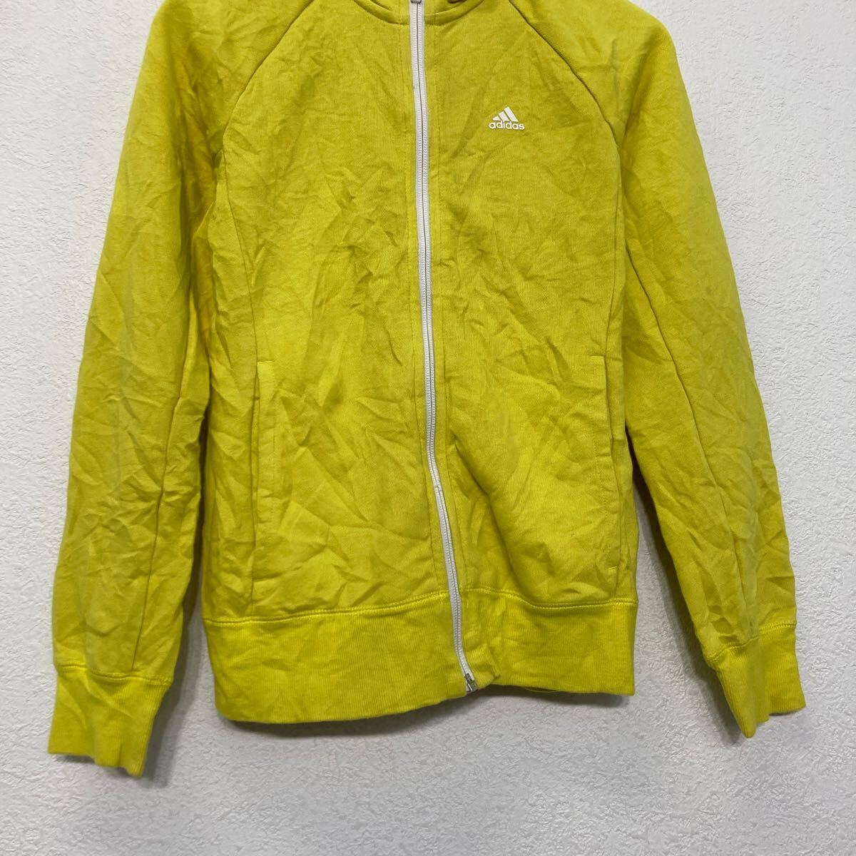 古着屋DENの【中古】【古着】 adidas プリント スウェット パーカー アディダス キッズ M~ イエロー フルジップ 古着卸 アメリカ仕入 a607-6103｜アングル3