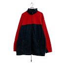 【中古】【古着】 prosprit フリース ジャケット XL レッド ブラック アウトドア ビッグサイズ ウエスト絞り 古着卸 アメリカ仕入 a607-6227