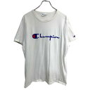 【中古】【古着】 Champion 半袖 ロゴ Tシャツ XLサイズ チャンピオン レディース ホワイト 刺繍 コットン 古着卸 アメリカ仕入 t2407-3922(4)