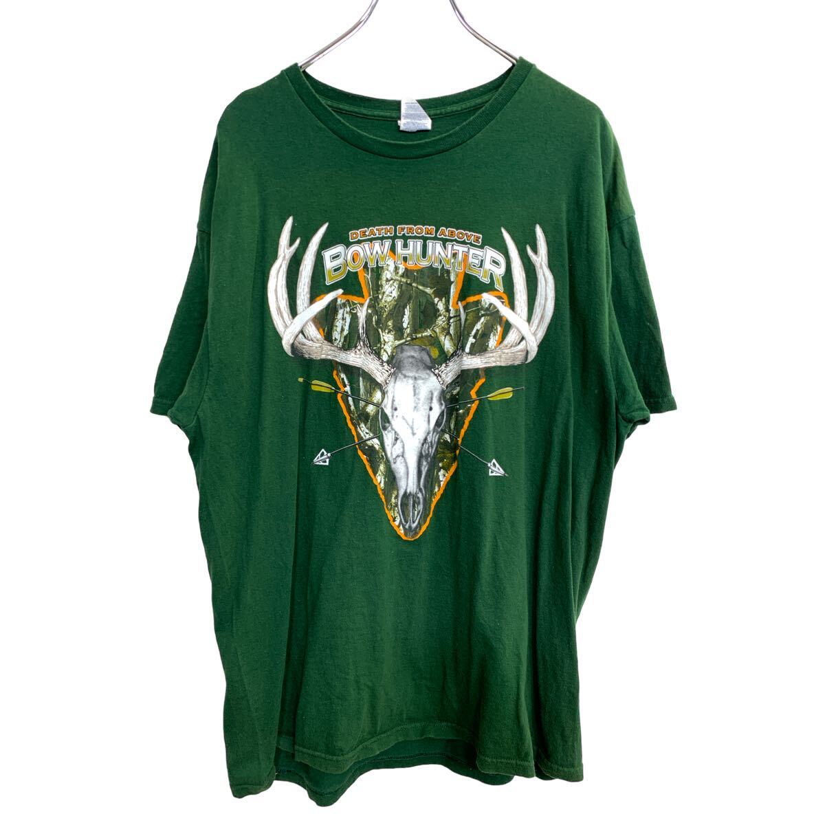 【中古】【古着】 DELTA 半袖 プリント Tシャツ XLサイズ デルタ グリーン コットン 古着卸 アメリカ仕入 t2407-3941