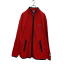 【中古】【古着】 FILA ジップアップ フリースジャケット M レッド フィラ アウトドア ワンポイントロゴ 古着卸 アメリカ仕入 a607-6238