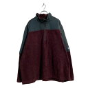 【中古】【古着】 STARTER フリース ジャケット 2XL ボルドー グレー スターター ビッグサイズ ハーフジップ アウトドア 古着卸 アメリカ仕入 a607-6280