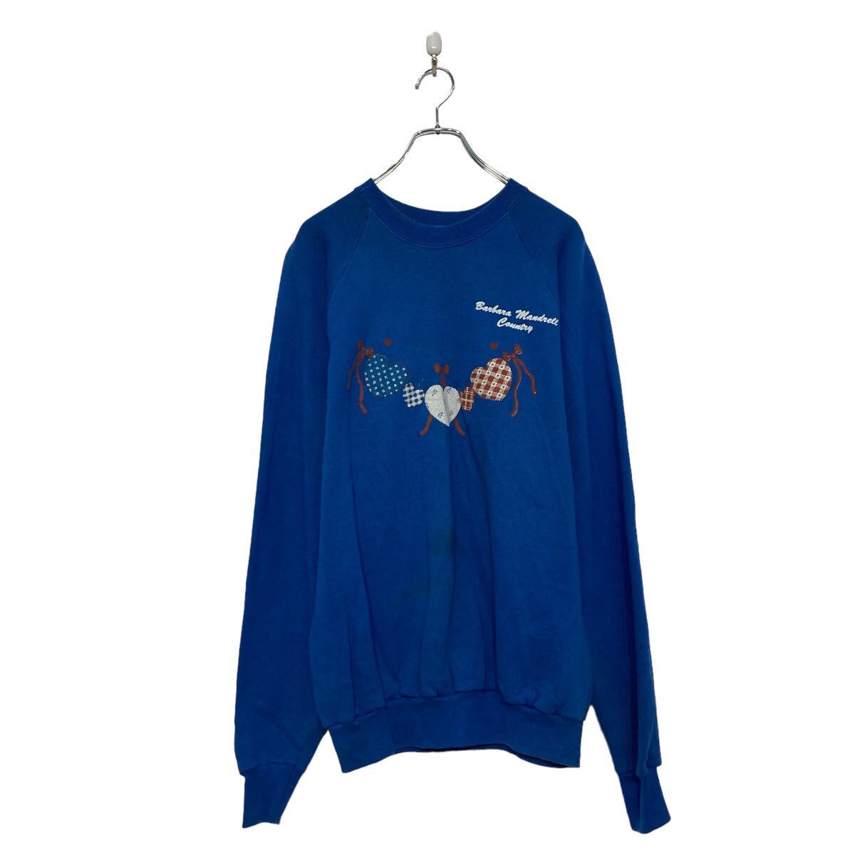 【中古】【古着】 SCREEN STARS プリント スウェット トレーナー スクリーンスターズ XL ブルー ラグラン 古着卸 アメリカ仕入 a607-6349