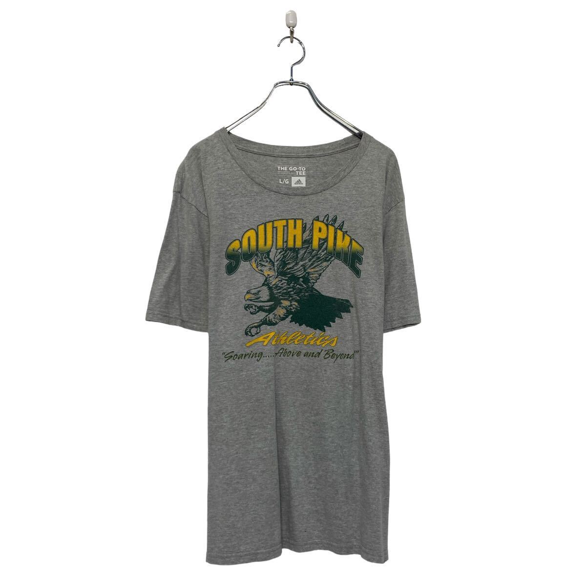 【中古】【古着】 adidas 半袖 プリント Tシャツ アディダス L グレー クルーネック 古着卸 アメリカ仕入 a607-6386