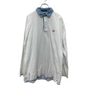 【中古】【古着】 TOMMY HILFIGER 長袖ポロシャツ Lサイズ トミーヒルフィガー 刺繍 ハーフボタン ホワイト コット古着卸 アメリカ仕入 t2407-4036(4)