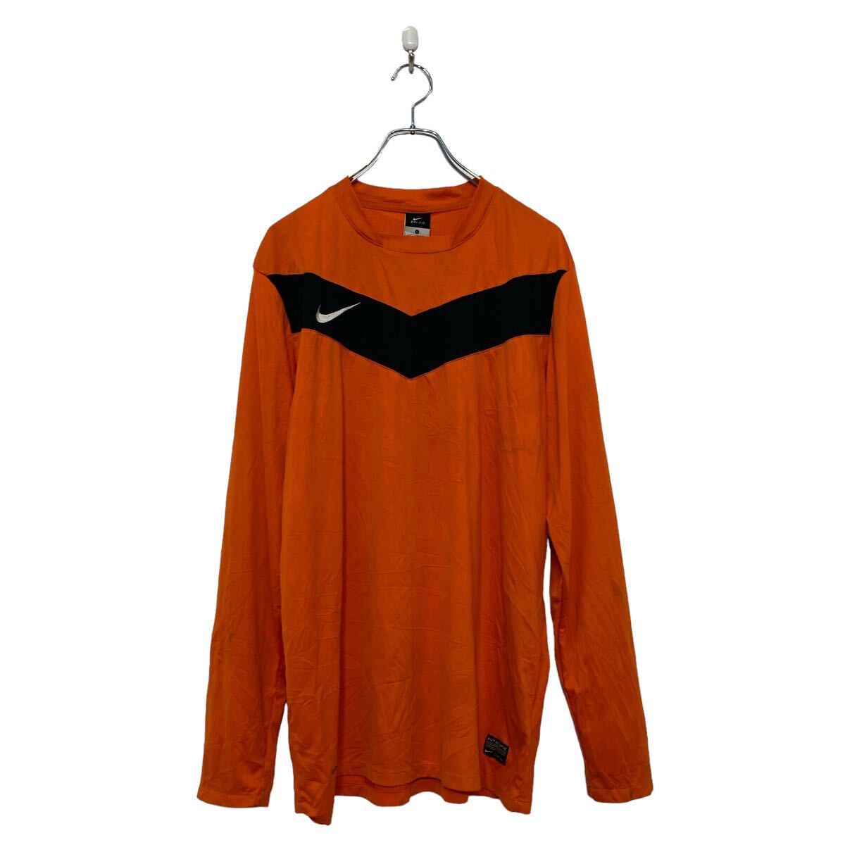 【中古】【古着】 NIKE 長袖 プリント Tシャツ L オレンジ スポーツウェア ゲームシャツ ナイキ ロングスリーブ 古着卸 アメリカ仕入 a607-6453