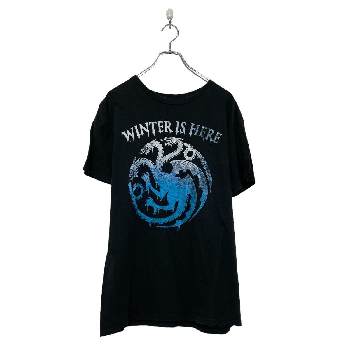  GAME OF THRONES 半袖 プリント Tシャツ L ブラック クルーネック 古着卸 アメリカ仕入 a607-6495