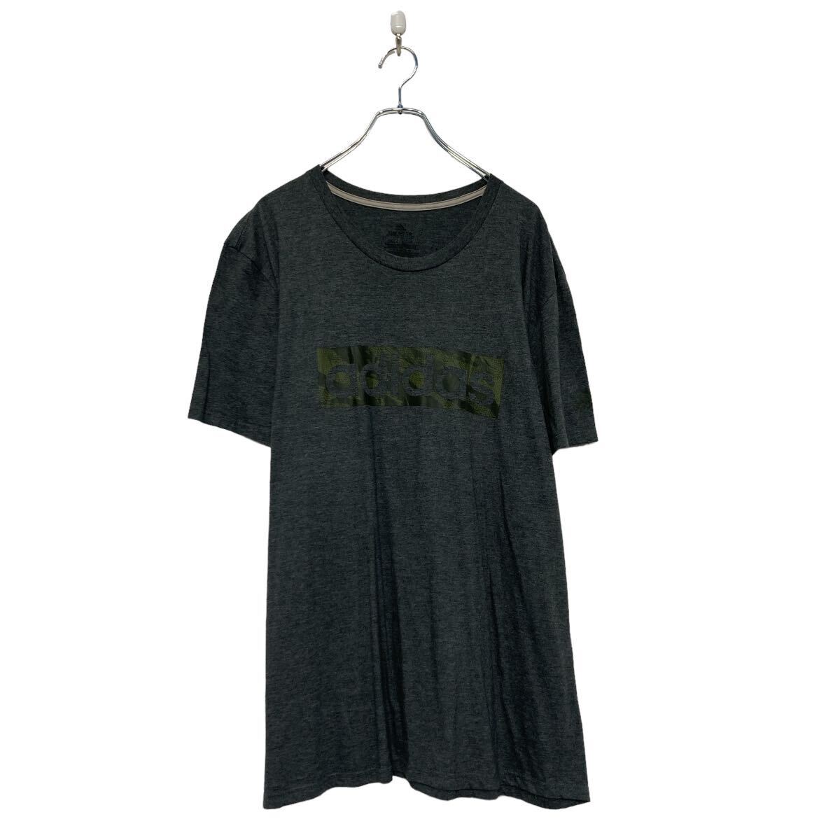 【中古】【古着】 adidas 半袖 プリント Tシャツ アディダス 2XL グレー ビッグサイズ クルーネック 古着卸 アメリカ仕入 a607-6509