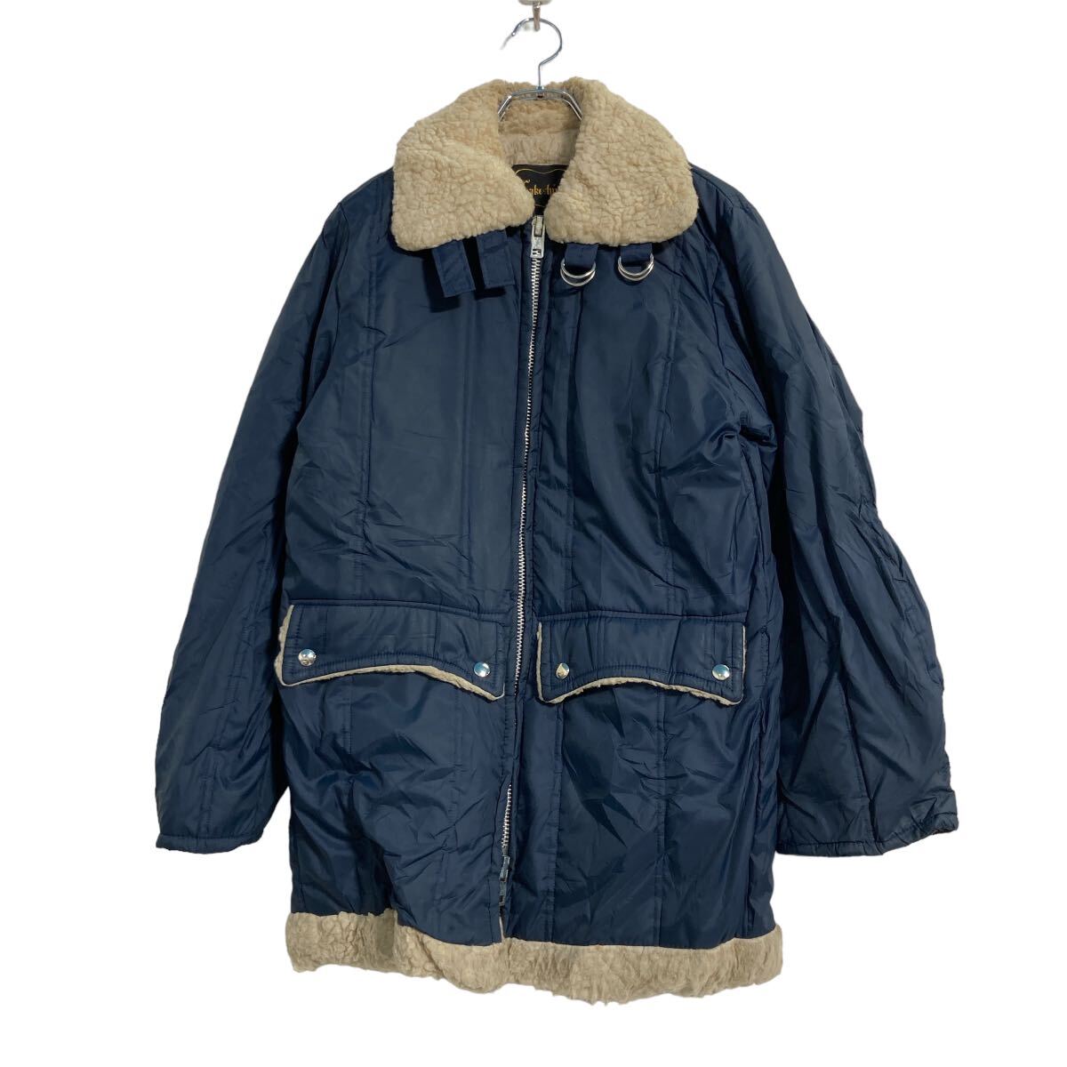【中古】【古着】 Lakeshire フライトジャケット L〜 ネイビー 裏ボア 古着卸 アメリカ仕入 a607-6654