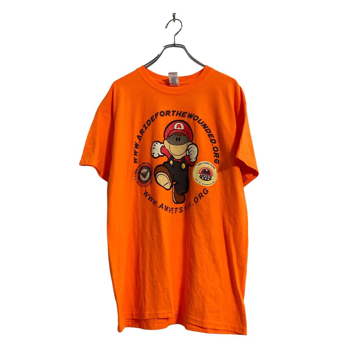 【中古】【古着】 GILDAN 半袖 プリント Tシャツ L オレンジ ギルダン バックプリント 古着卸 アメリカ仕入 a607-6686