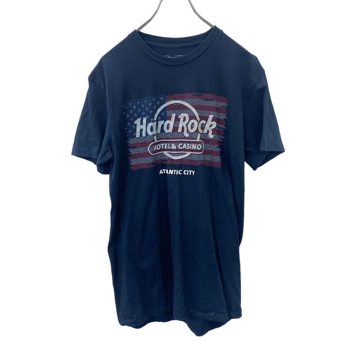 【中古】【古着】 Hard Rock 半袖 プリント Tシャツ M サイズ ハードロック ネイビー 古着卸 アメリカ仕入 t2407-4392