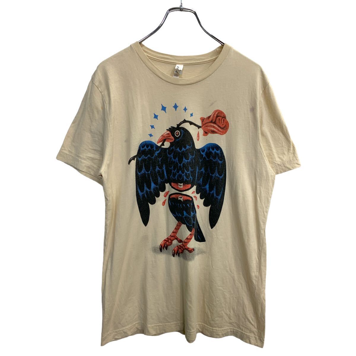 【中古】【古着】 CANVAS 半袖 プリント Tシャツ Lサイズ ベージュ コットン 古着卸 アメリカ仕入 t2407-4432(4.0)
