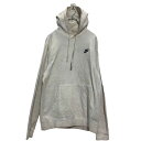 【中古】【古着】 NIKE ロゴ スウェット パーカー L ナイキ ホワイト プルオーバー 古着卸 アメリカ仕入 a607-6888