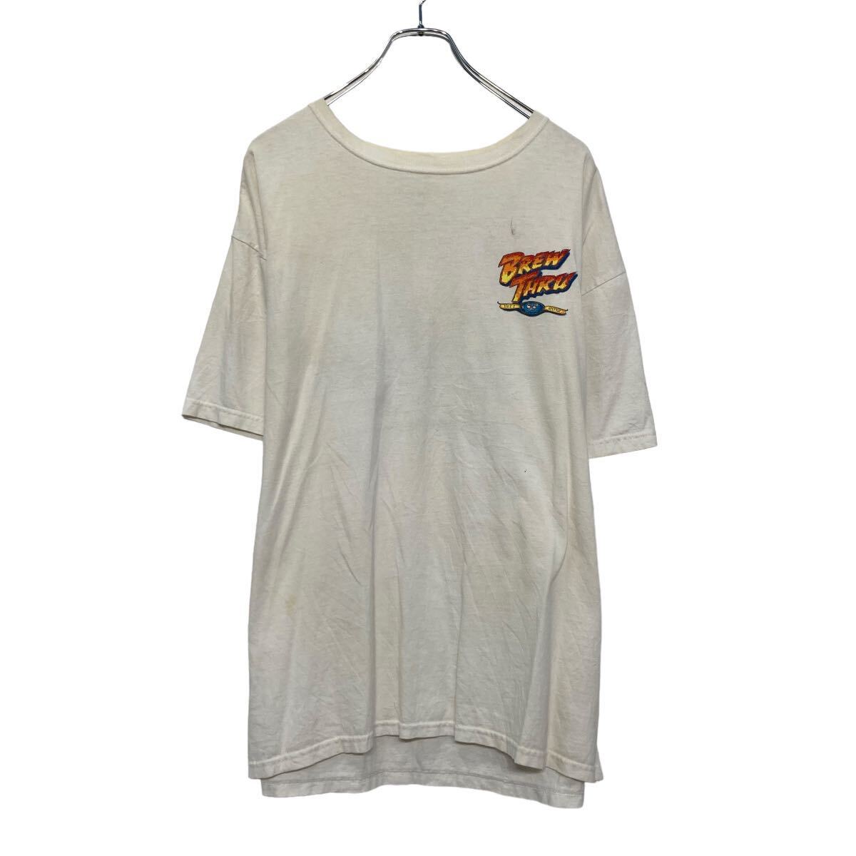 【中古】【古着】 GENUINE APPAREL 半袖 プリント Tシャツ XL ホワイト ビッグサイズ バックプリント クルーネック 古着卸 アメリカ仕入 a607-6917
