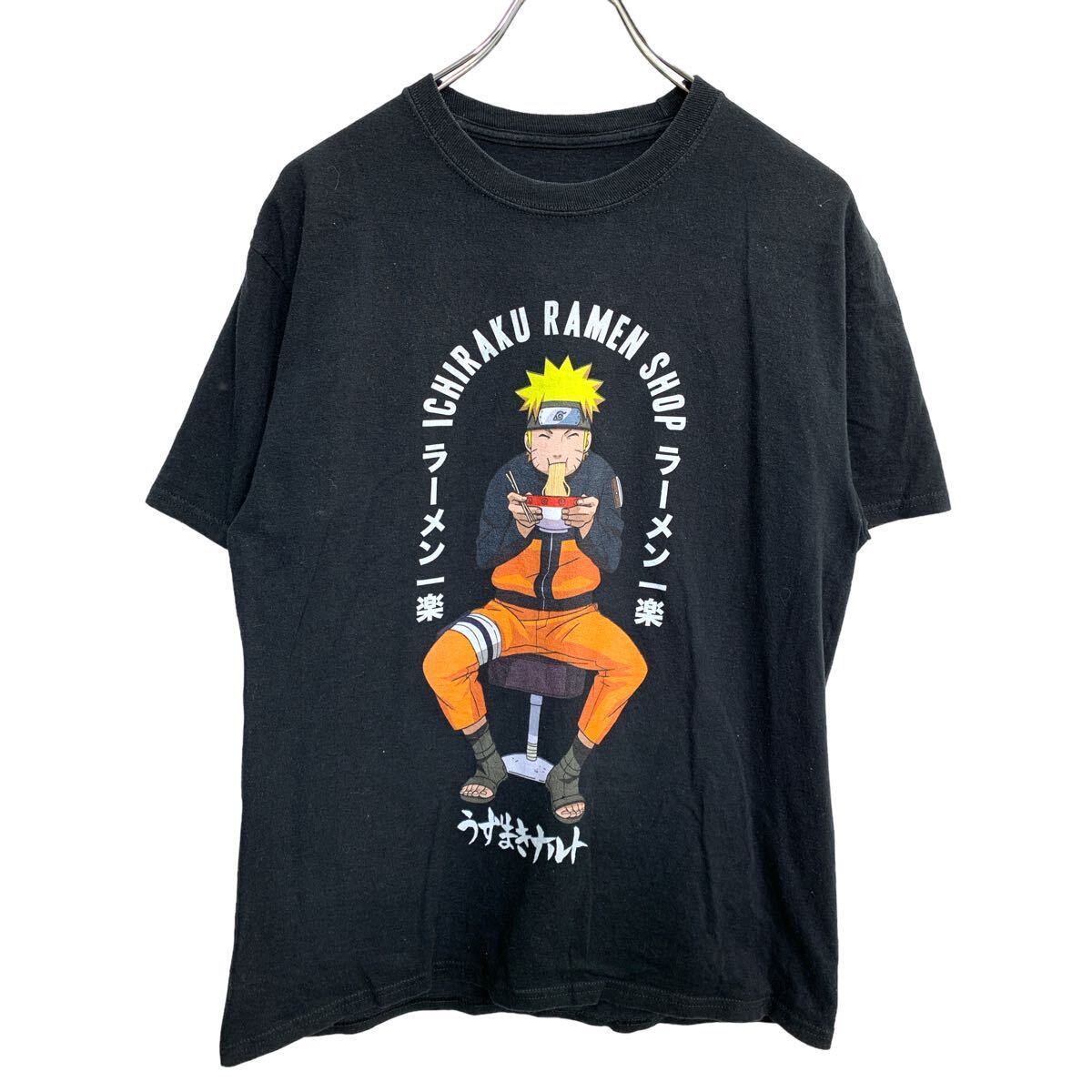 【中古】【古着】 半袖 プリント Tシャツ Lサイズくらい NARUTO キャラクター ブラック 古着卸 アメリカ仕入 t2407-4530