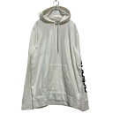 【中古】【古着】 adidas ロゴ スウェット パーカー L アディダス ホワイト 裏起毛 プルオーバー古着卸 アメリカ仕入 a607-6961