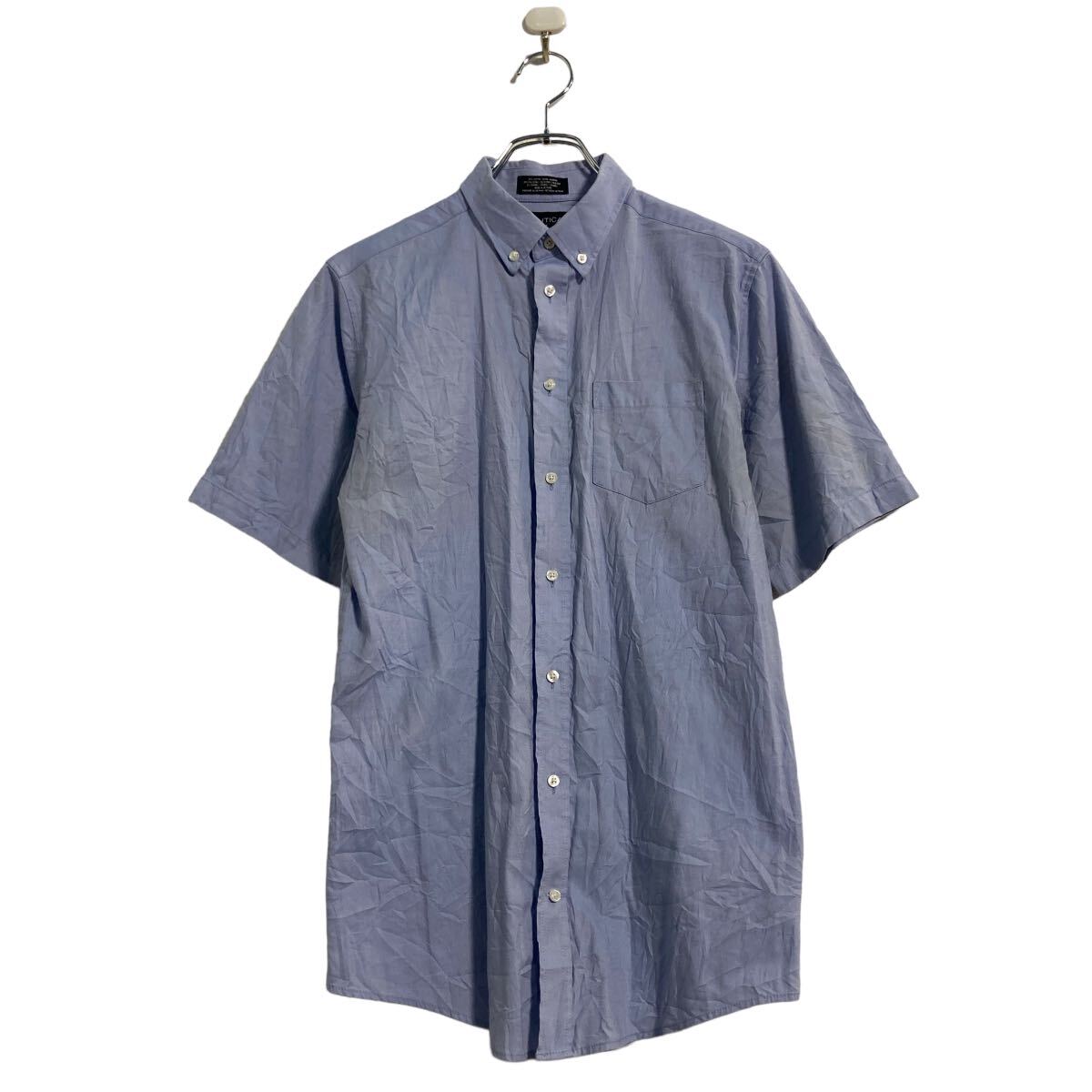 【中古】【古着】 NAUTICA 半袖 無地 シャツ XL ブルー ノーティカ ビッグサイズ ボタンダウン 古着卸 アメリカ仕入 a608-5030