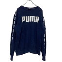 【中古】【古着】 PUMA ロゴ スウェット トレーナー XL ビッグサイズ プーマ ネイビー プルオーバー 古着卸 アメリカ仕入 a608-5080