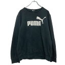 【中古】【古着】 PUMA ロゴ スウェット トレーナー M プーマ ブラック プルオーバー 古着卸 アメリカ仕入 a608-5108